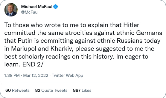 Michael McFaul Deleted Tweet
