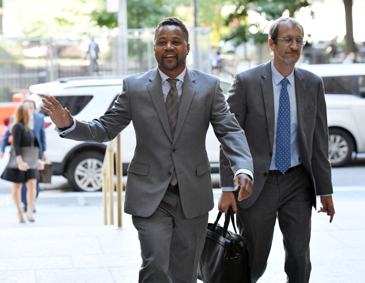 Actor Cuba Gooding Jr., arrives for his trial on his sexual assault case,