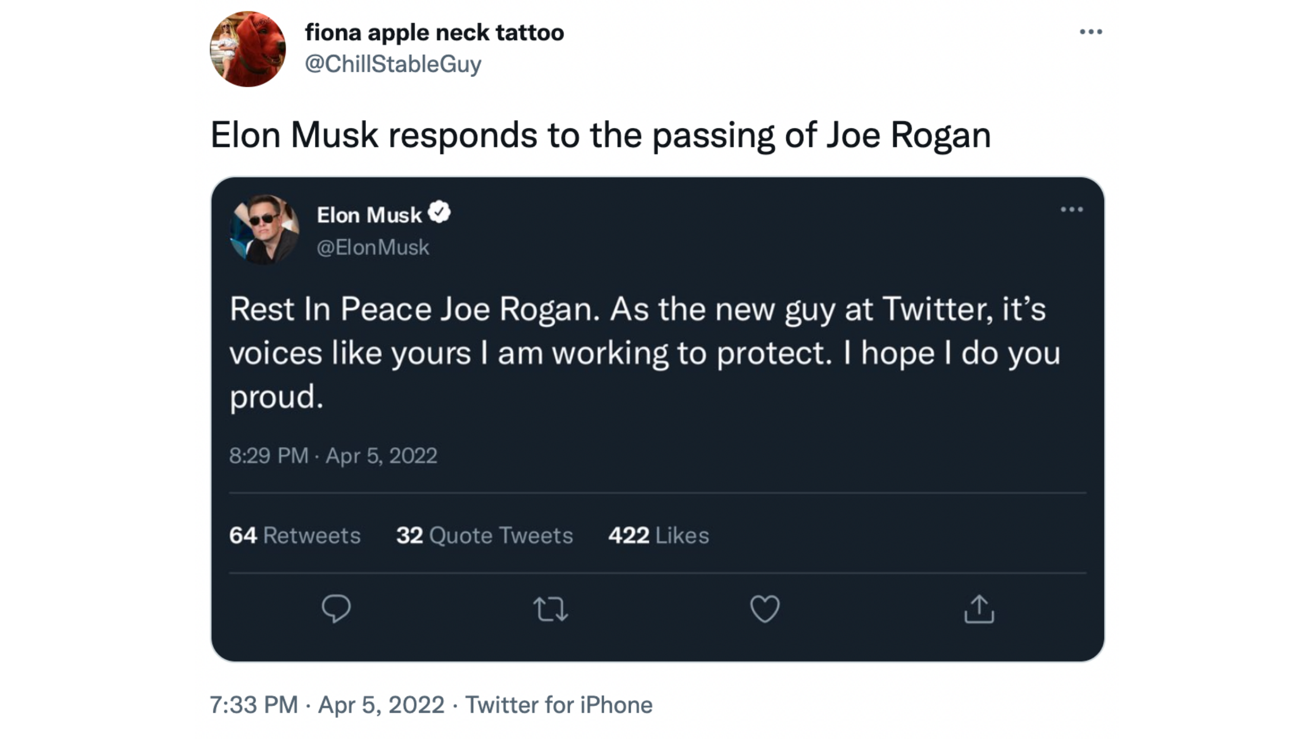 Joe Rogan Death Tweet Elon Musk