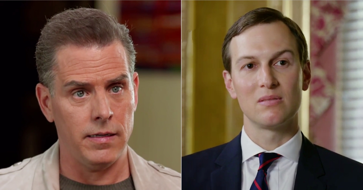 Hunter Biden Jared Kushner split image