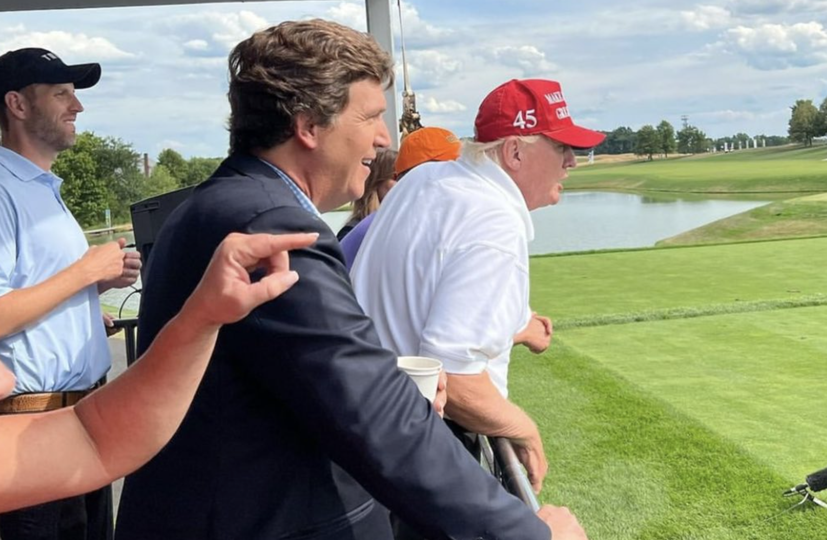 Tucker Carlson Joins Donald Trump on the Golf Course at Saudi Backed Tournament