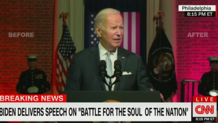 Biden Speech Red To Pink Before and After CNN