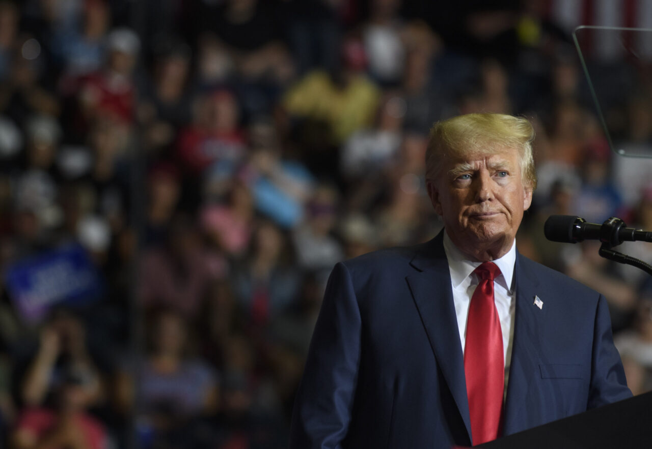 YOUNGSTOWN, OH - SEPTEMBER 17: Former President Donald Trump speaks at a Save America Rally to support Republican candidates running for state and federal offices in the state at the Covelli Centre on September 17, 2022 in Youngstown, Ohio. Republican Senate Candidate JD Vance and Rep. Jim Jordan (R-OH) spoke to supporters along with former President Trump.