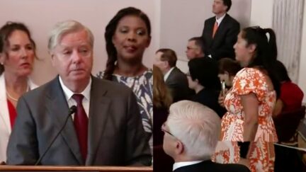 Lindsey Graham Yells About 'Wacko' Abortion Ideas When Woman Confronts Him Over Her Own Harrowing Pregnancy