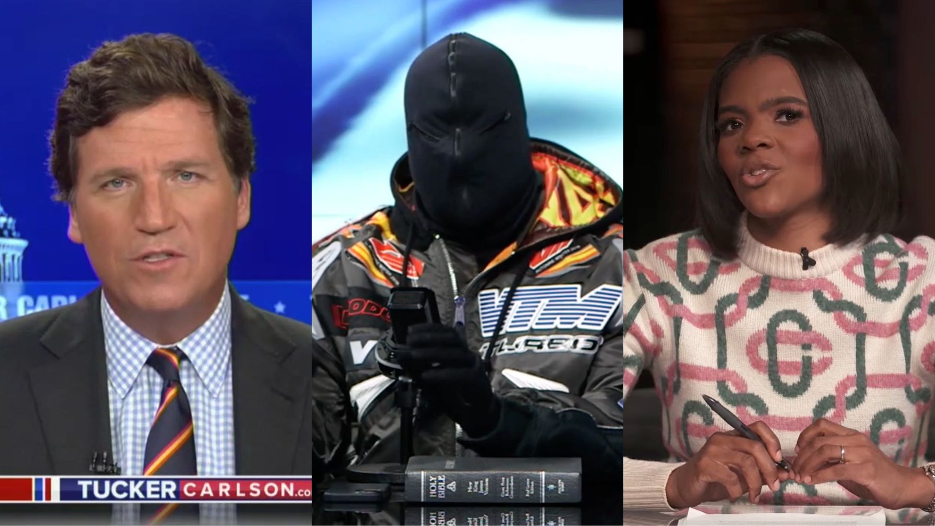 Tucker Carlson, Kanye West, Candace Owens