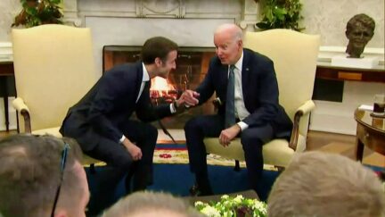 WATCH Biden and Stunned Macron Share Laugh As WH Press Shouts Questions For Solid Minute After Photo Op