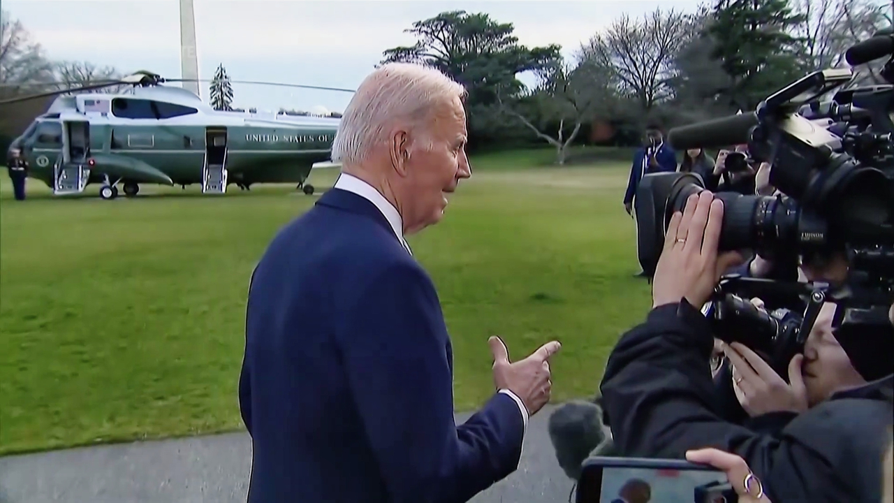 WATCH: Biden Drops 80s Pop Reference As Reporters Pepper Him About Visiting Train Disaster Site