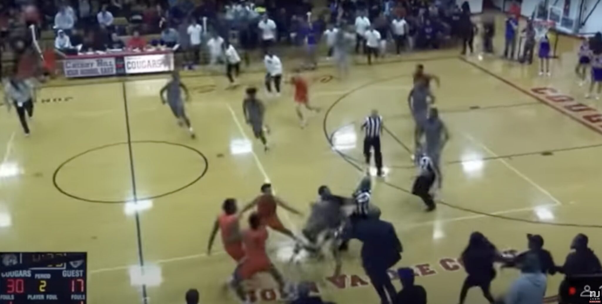 Chaotic Brawl Ensues At NJ High School Basketball Game