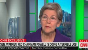 Elizabeth Warren and Jake Tapper