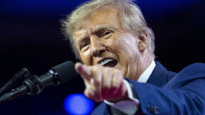 Donald Trump pointing