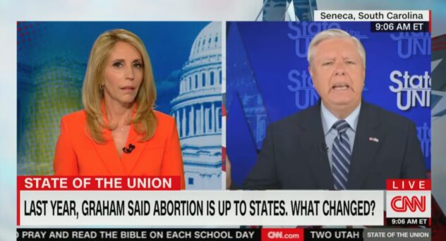 ‘NO! NO! NO!’ Lindsey Graham Snaps at CNN’s Dana Bash in Fiery Interview on Late-Term Abortion (mediaite.com)
