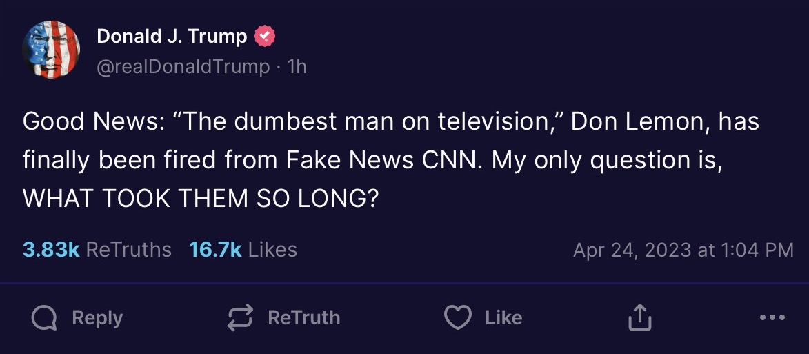 Trump post about Don Lemon