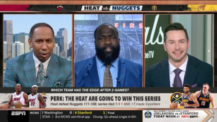 Stephen A. Smith, Kendrick Perkins and JJ Redick on First Take