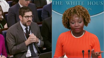 White House Reporter Peppers Jean-Pierre About Biden Sandbag Fall To Kick Off Briefing