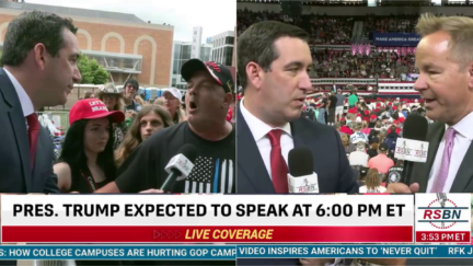 Trump TV Host Does Desperate Damage Control Hours After Fan Told Him 'Kill Em All!' Outside Rally