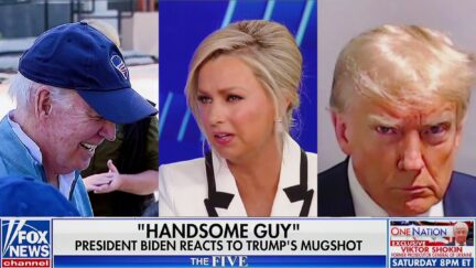 Joe Biden Sandra Smith Trump mugshot 3-shot split image