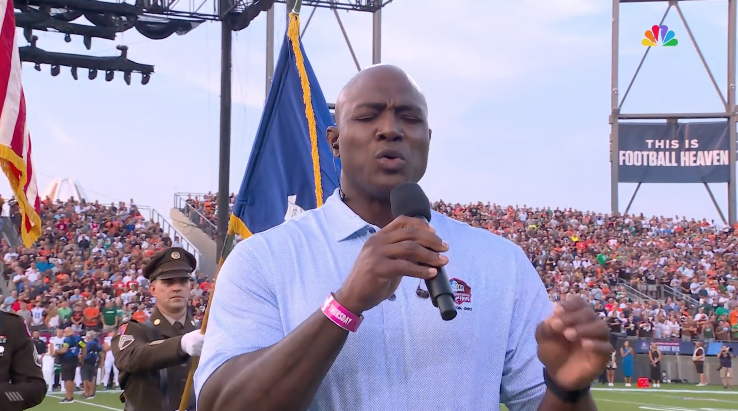 DeMarcus Ware had the coolest reason for singing the national anthem