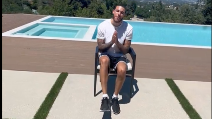 Lonzo Ball demonstrates his ability to stand up from a sitting position despite Stephen A. Smith's claims of the opposite