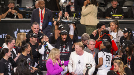 Las Vegas Aces celebrate their 2023 WNBA Finals win