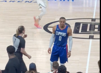 Russell Westbrook confronts fan