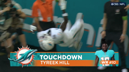Tyreek Hill records himself doing a backflip after scoring a touchdown