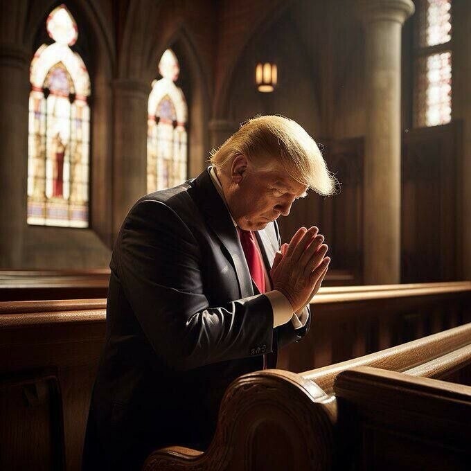 1 Trump Rants About His 'POLE NUMBERS' — Posts Bizarre SIX-FINGERED Pic Of Him Praying In Truth Social Spree