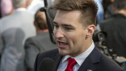 GOP political consultant Alex Bruesewitz speaks with the media at Trump National Golf Club Bedminster on Tuesday, June 13, 2023, in Bedminster, New Jersey.