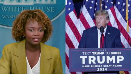 Biden Spox Jean-Pierre Goes OFF on Trump's 'Grotesque and Offensive' Promotion of Jan 6 During Iowa Campaign