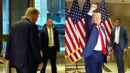 Trump Comes Back To Give Fist-Up Salute When Fans Go INSANE After Bonkers Press Conference