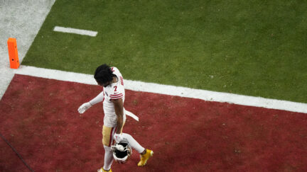 Charvarius Ward walks off field after losing Super Bowl LVIII