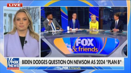 Jacqui Heinrich, Lawrence Jones, Steve Doocy, Ainsley Earhardt, and Brian Kilmeade