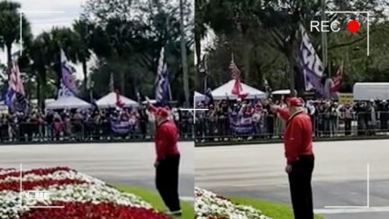 Trump Basks As Fans Chant 'Keep Fighting!' — Wave 'TRUMP WON' Flag Outside Mar-a-lago