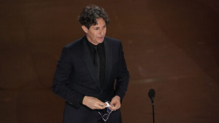 Jonathan Glazer during his Oscars acceptance speech