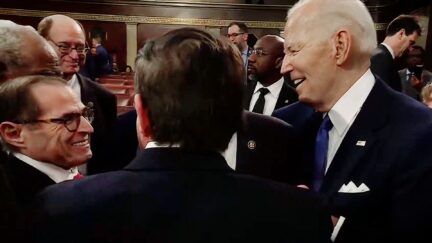 Hot Mic Catches Biden Joking After Dem Tells Him 'No One's Gonna Call You Cognitively Impaired Now!' After SOTU