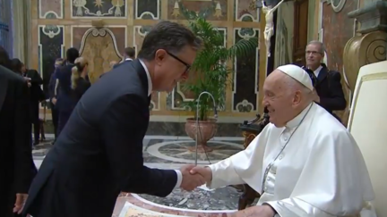 Stephen Colbert meets the Pope