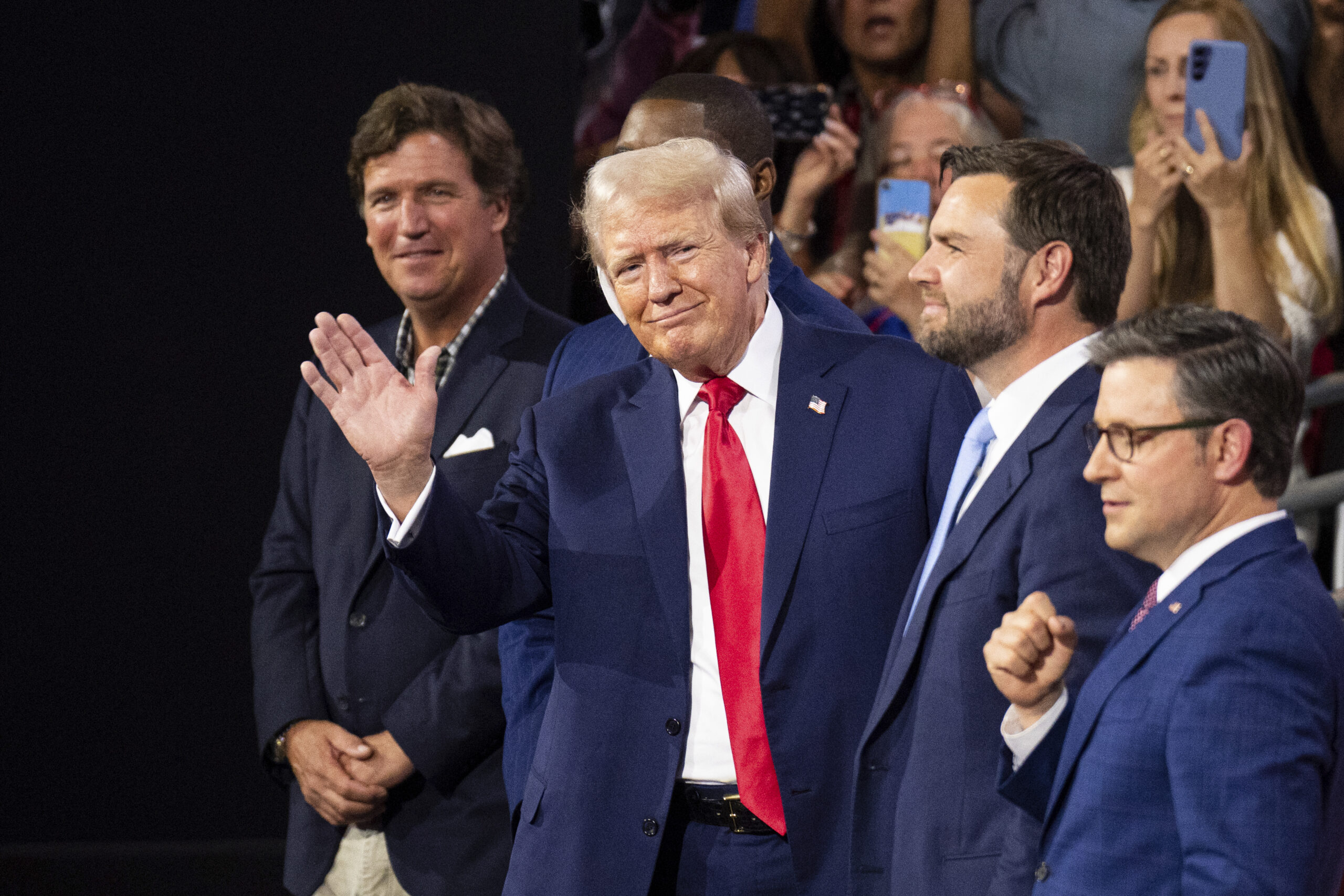 Tucker Carlson and Donald Trump