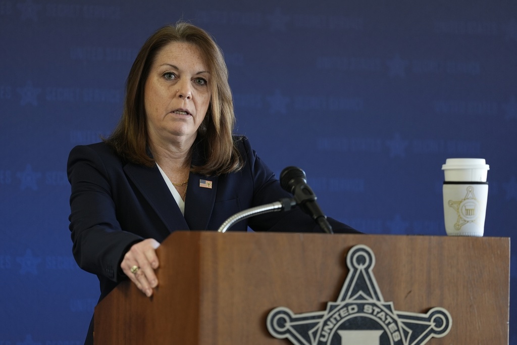 FILE - U.S. Secret Service Director Kimberly Cheatle speaks during a Republican National Convention security news conference, June 6, 2024, in Milwaukee. 