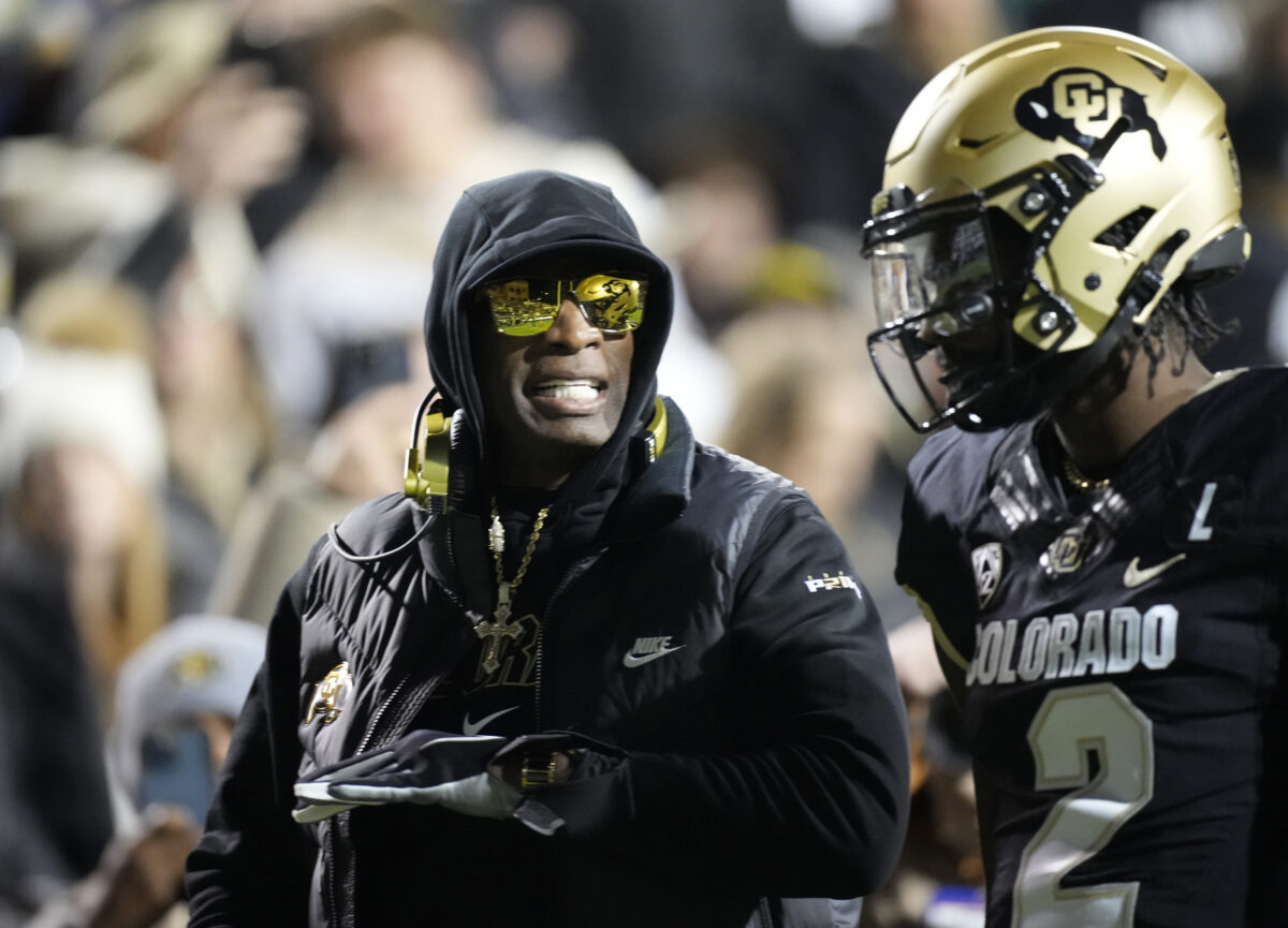 Colorado football coach Deion Sanders and QB Shedeur Sanders