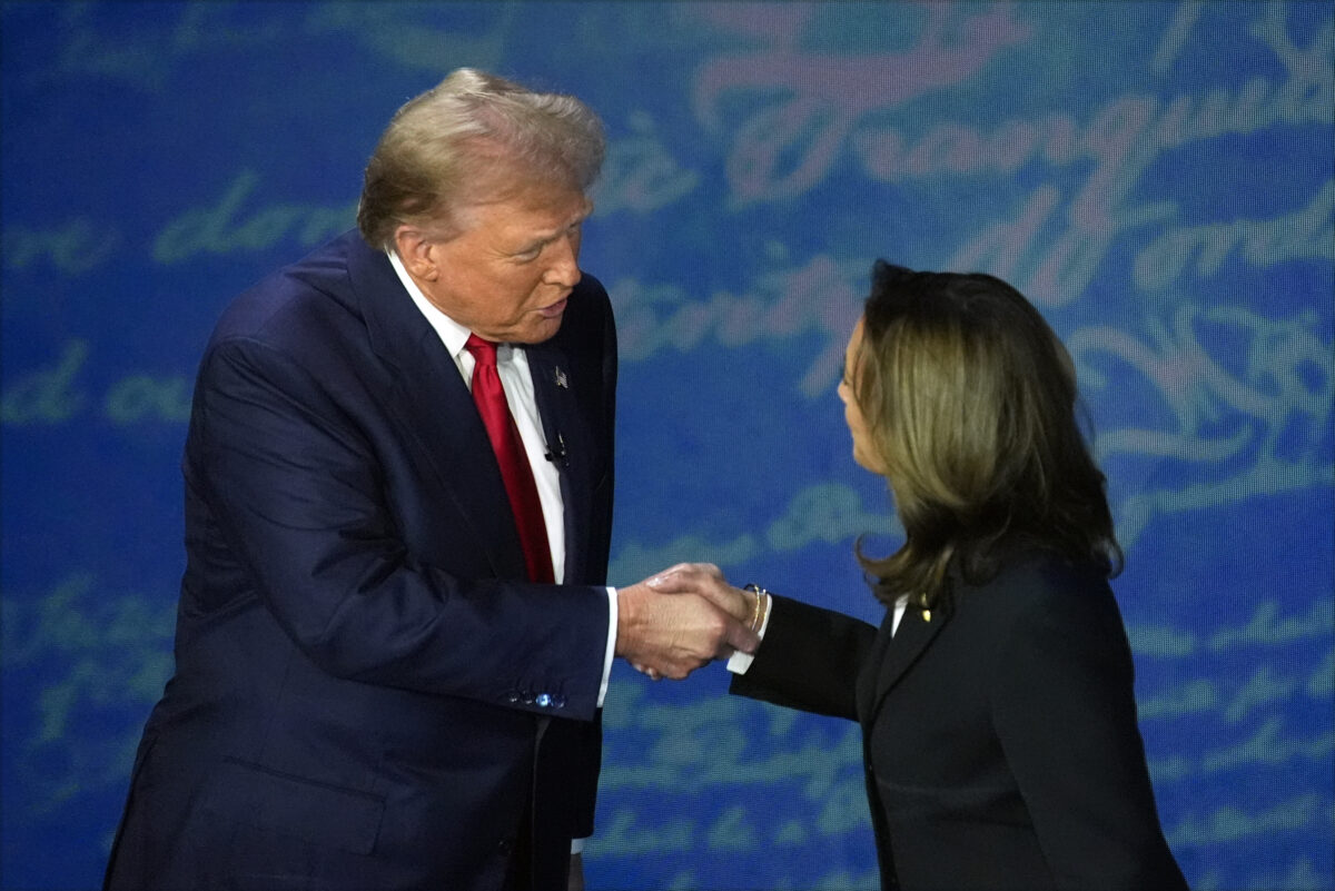 Donald Trump and Kamala Harris at the ABC News presidential debate
