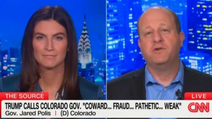 Kaitlan Collins and Jared Polis