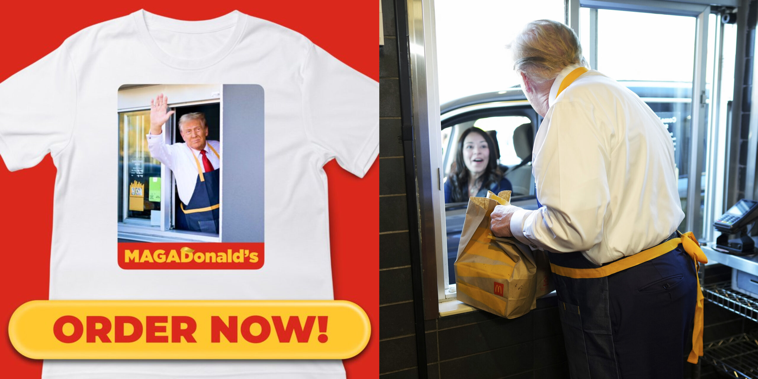 Trump Sells ‘MAGADonald’s’ Shirts After Drive-Thru Stunt: ‘I HAVE a McGift FOR YOU!’