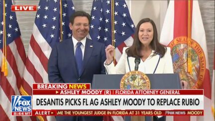 Ashley Moody with Ron DeSantis