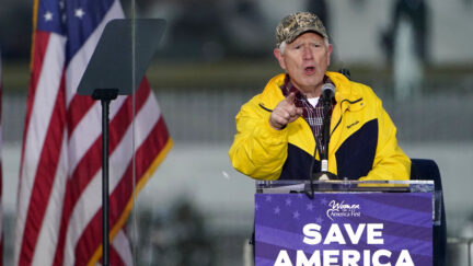 FILE - Rep. Mo Brooks, R-Ark., speaks Jan. 6, 2021, in Washington, at a rally in support of President Donald Trump called the 