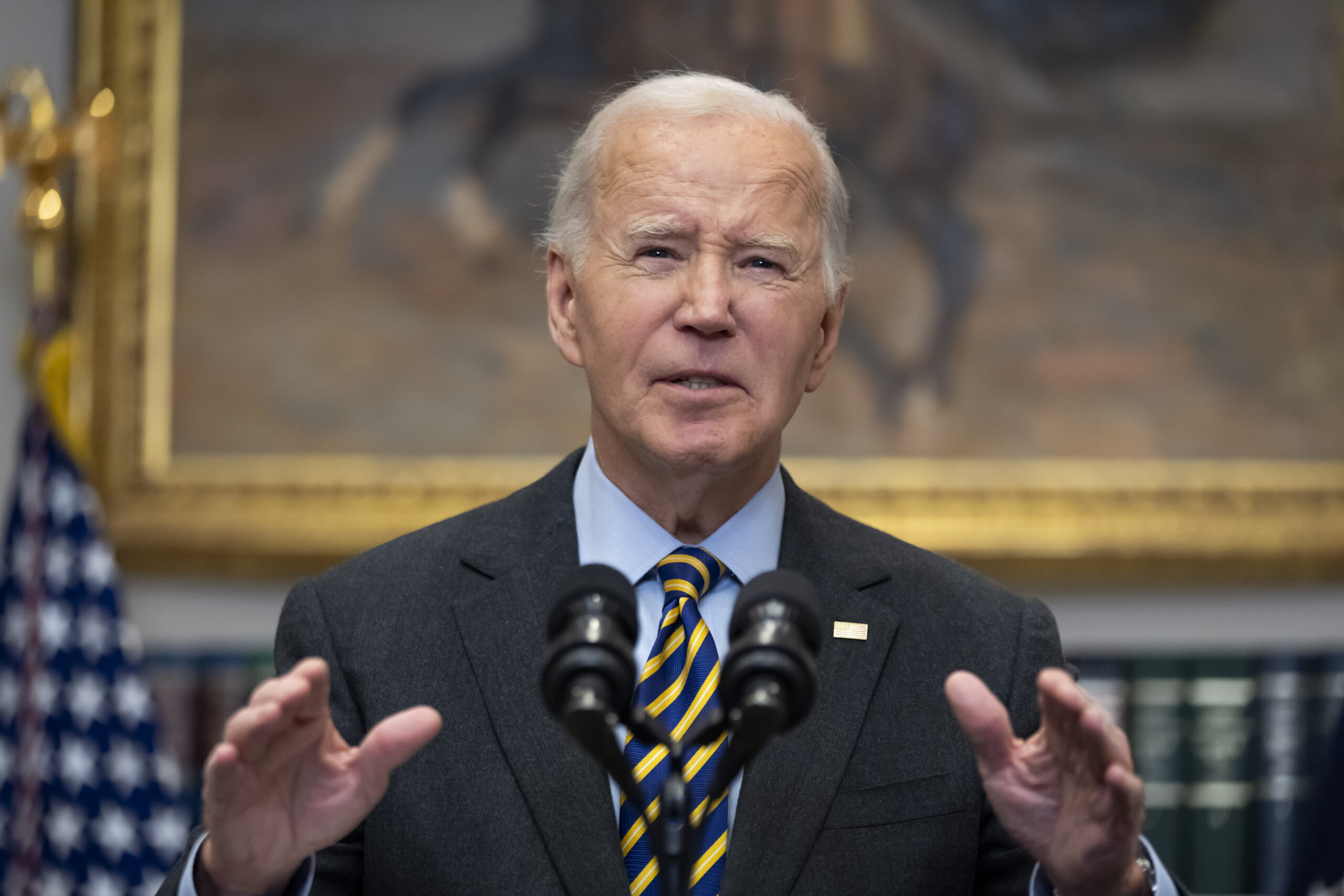 Joe Biden speaking in White House Roosevelt Room
