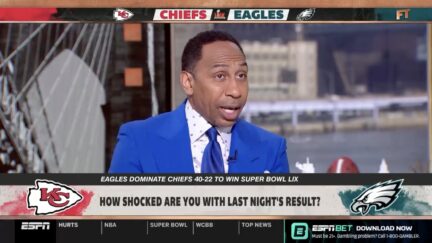 Stephen A. Smith reacts to Super Bowl LIX