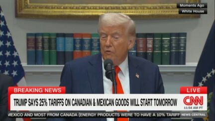Trump talking about tariffs