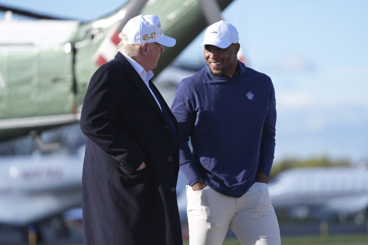 Donald Trump and Saquon Barkley