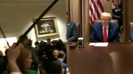 Reporter Confronts Trump Over Claim He 'Manipulated' Stock Market As Press Herded Out Of Cabinet Meeting
