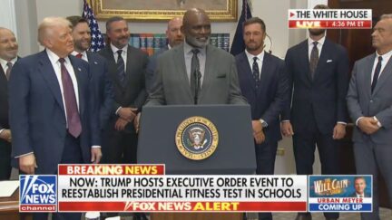 Lawrence Taylor speaks at White House with Donald Trump