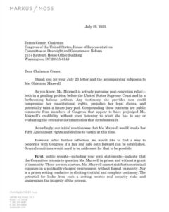 Ghislaine Maxwell's List of Demands to Testify Revealed